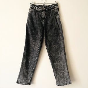 Michael Kors Size 0 Black Acid-Wash Stretch Denim Carrot Jeans